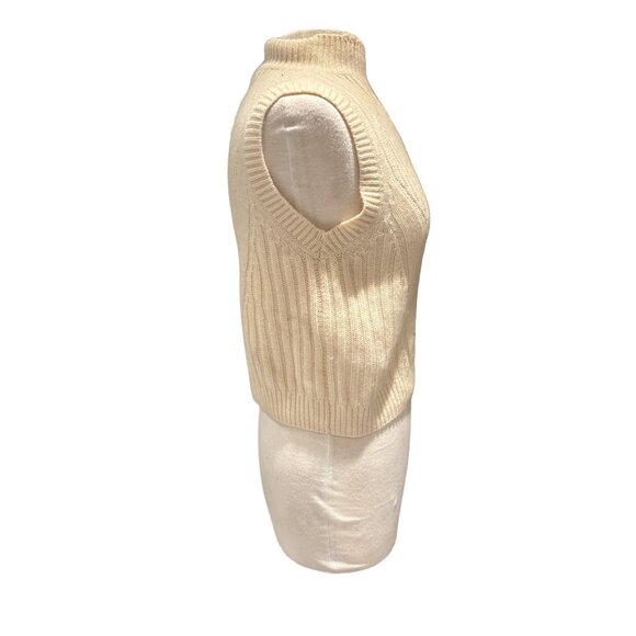 Career Wear Diane Von Furstenberg Sleeveless Wool & Cashmere Mock Neck Sweater V - Picture 4 of 8